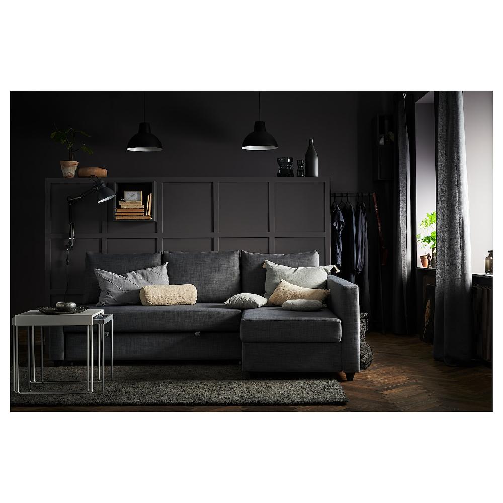 IKEA FRIHETEN Sofá Cama Con Chaiselongue Skiftebo Gris Oscuro