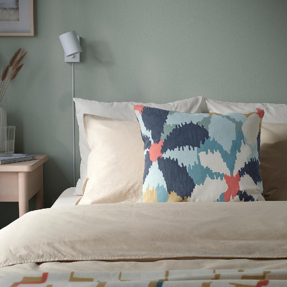 IKEA GAFFELFIBBLA Funda De Cojín Blanco/azul Oscuro 50x50 Cm