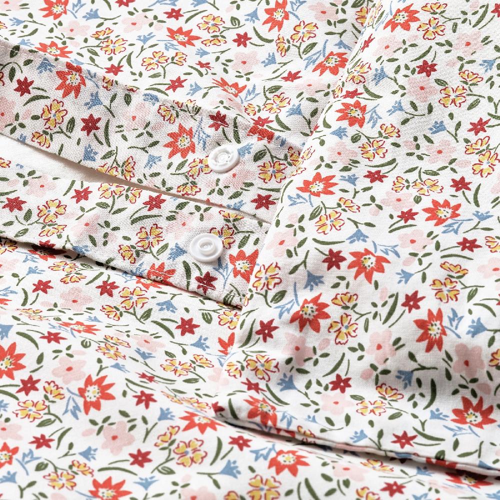 IKEA GULLNATTLJUS Funda Nórdica Y 2 Fundas Almohada Blanco/motivo Floral 240x220/50x60 Cm