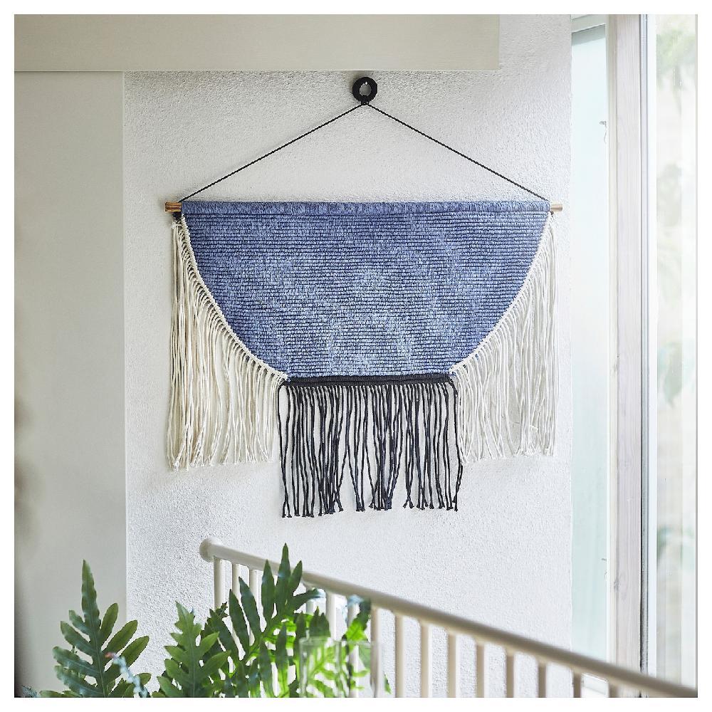 IKEA HÄNGALM Tapiz Colgante Beige Negro/lila Azulado Claro 85x60 Cm