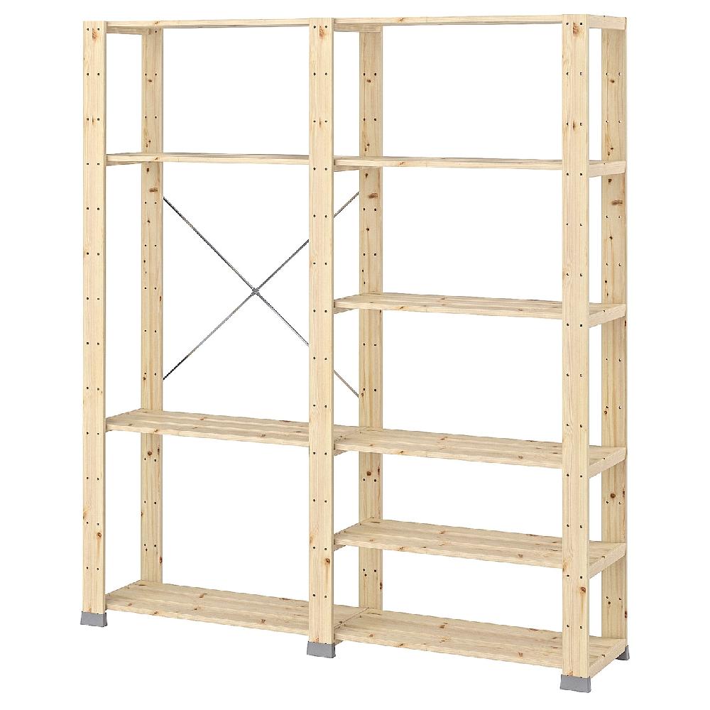 IKEA HEJNE 2 secciones con tapones/madera conífera 154x31x172 cm