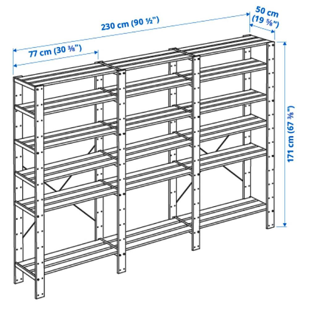 IKEA HEJNE Secciones Con Baldas Madera Conífera 230x50x171 Cm