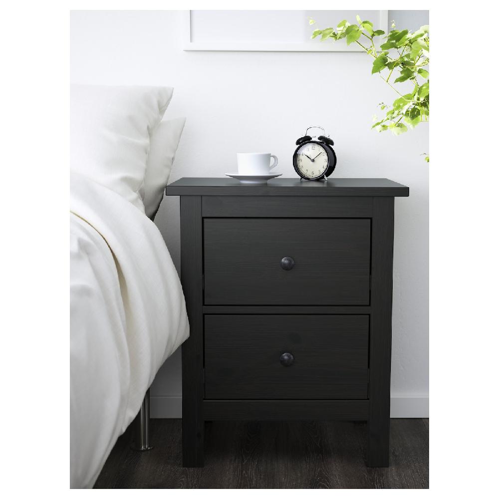 IKEA HEMNES Cómoda De 2 Cajones Negro-marrón 54x66 Cm