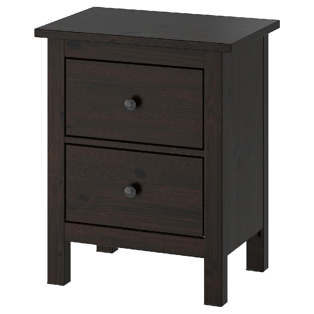 IKEA HEMNES Cómoda De 2 Cajones Negro-marrón 54x66 Cm