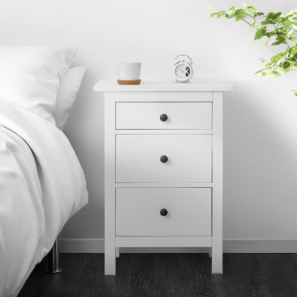 IKEA HEMNES Cómoda De 3 Cajones Tinte Blanco 58x79 Cm