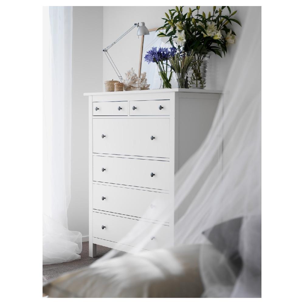 IKEA HEMNES Cómoda De 6 Cajones Tinte Blanco 108x131 Cm