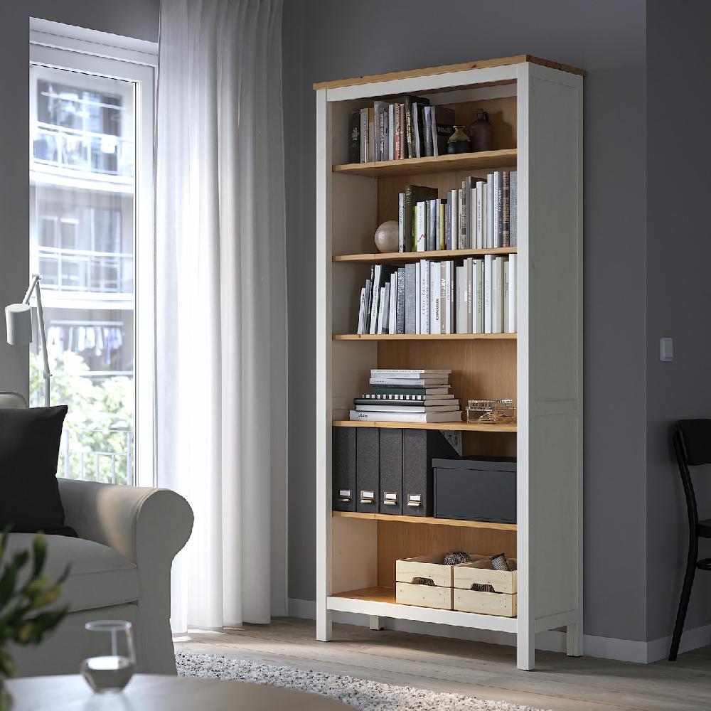 IKEA HEMNES Librería Tinte Blanco/marrón Claro 90x197 Cm