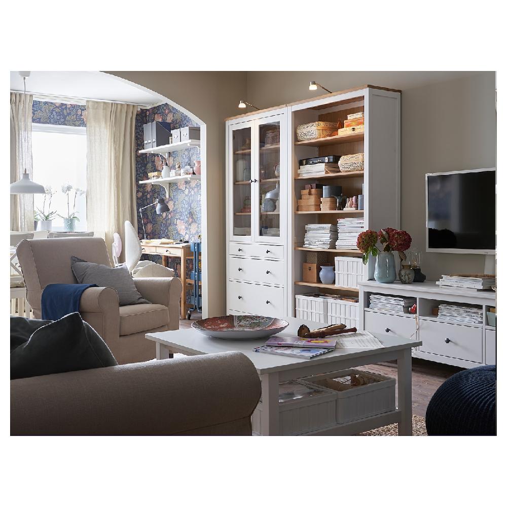 IKEA HEMNES Librería Tinte Blanco/marrón Claro 90x197 Cm