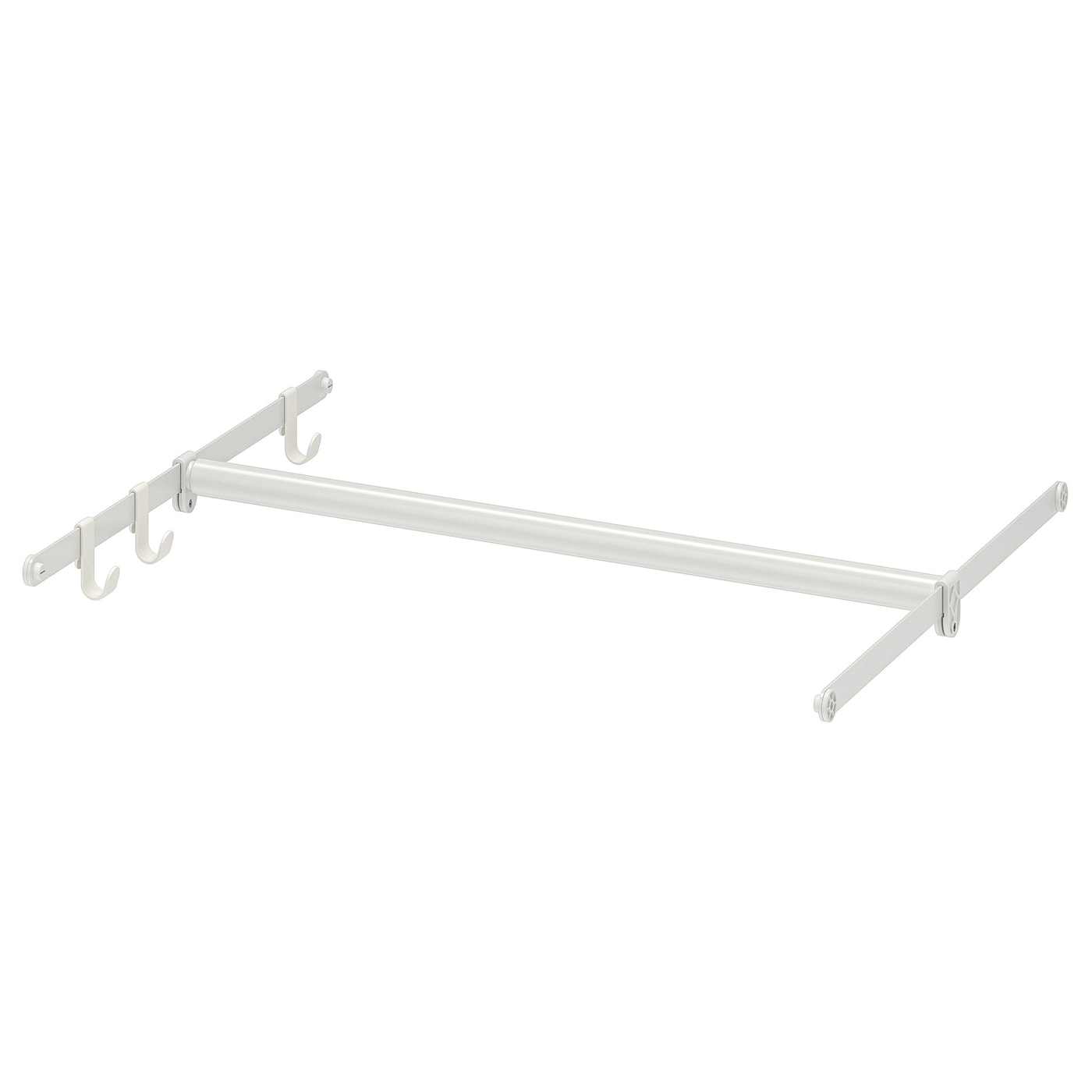 IKEA HJÄLPA Barra +2 rieles suspensión+3ganchos regulable/blanco 60-100x55 cm