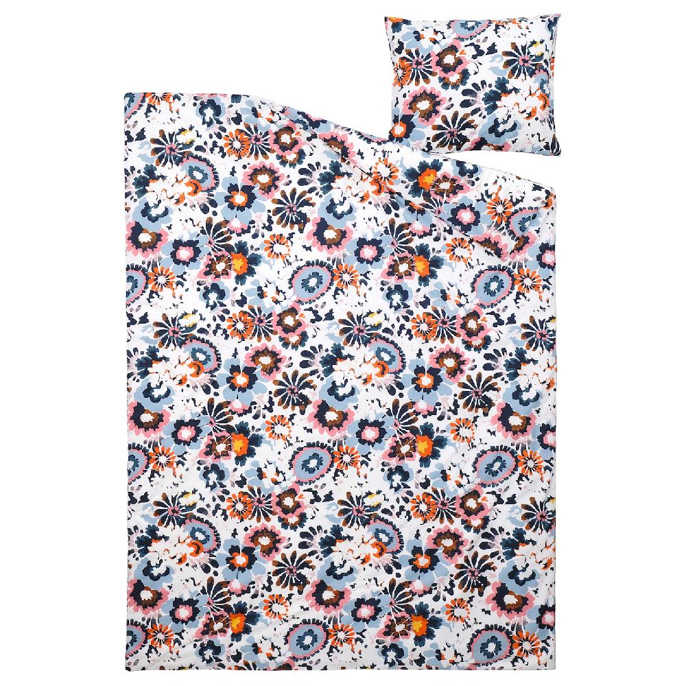 IKEA HÖNSGULLÖRT Funda Nórdica Con Funda De Almohada Motivo Floral/multicolor 150x200/50x60 Cm