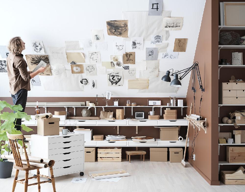 IKEA ALEX Cajonera Con Ruedas Blanco 67x66 Cm