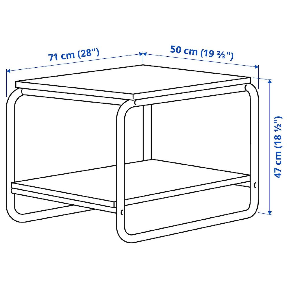 IKEA BAGGBODA Mesa Auxiliar Blanco 71x50 Cm