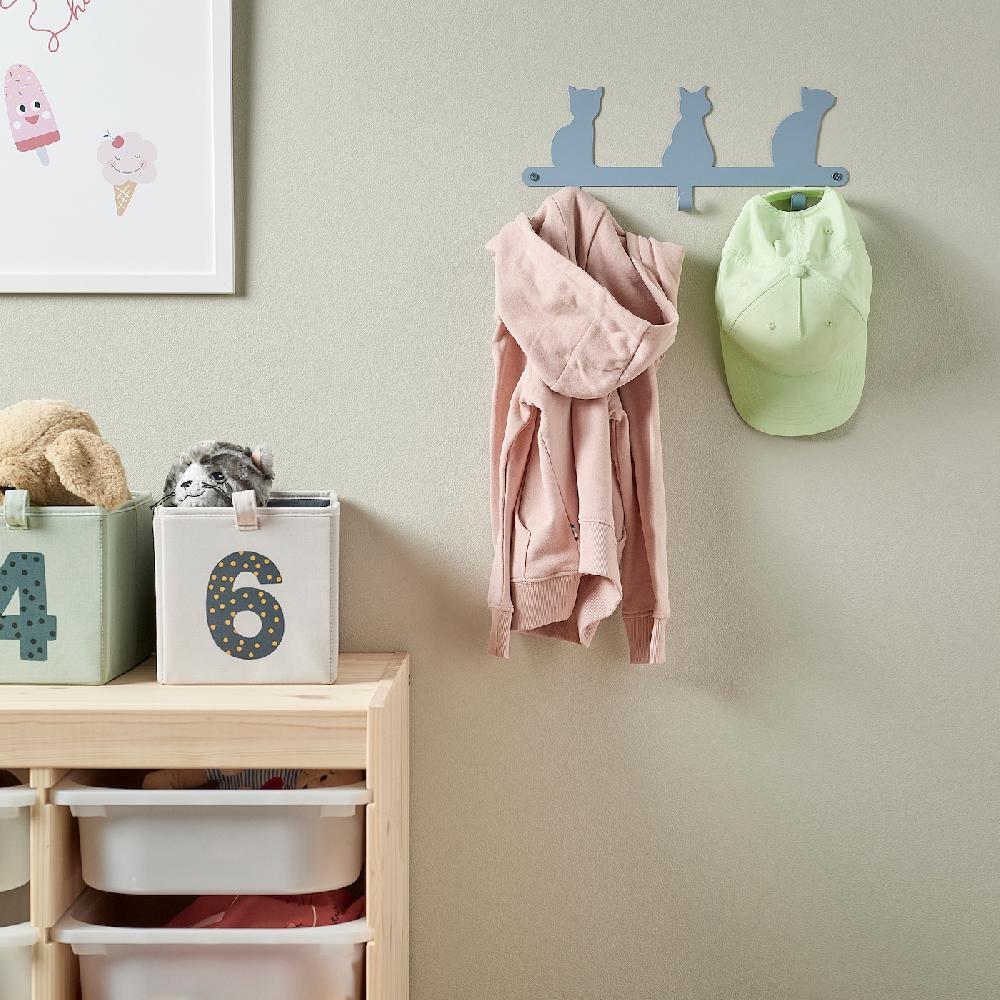 IKEA BARNDRÖM Perchero Con 3 Perchas Gato 34 Cm