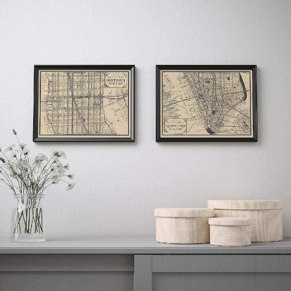 IKEA BILD Lámina Mapa De Manhattan 40x30 Cm