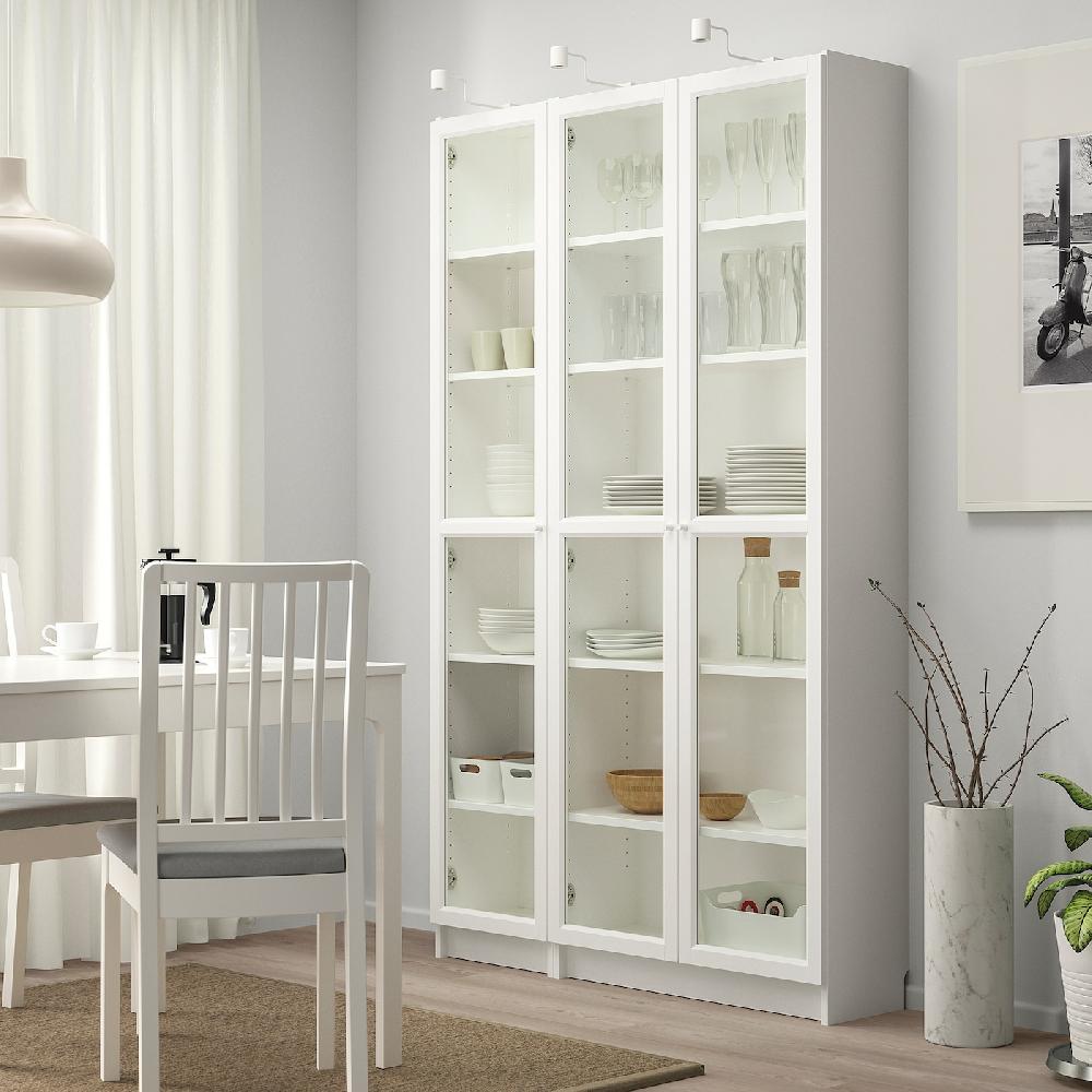 IKEA BILLY / OXBERG Vitrina Blanco 120x30x202 Cm