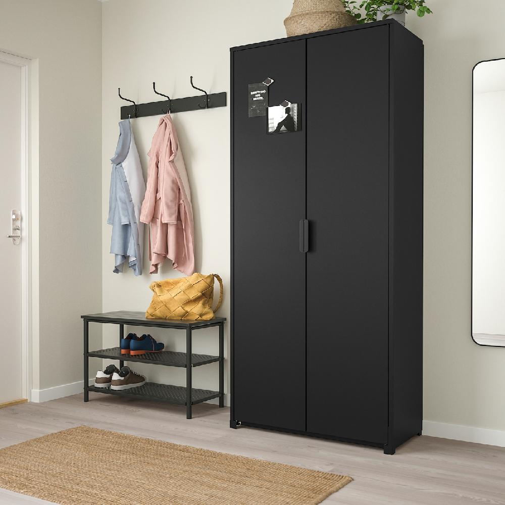 IKEA BROR Armario Con Puertas Negro 85x40x191 Cm