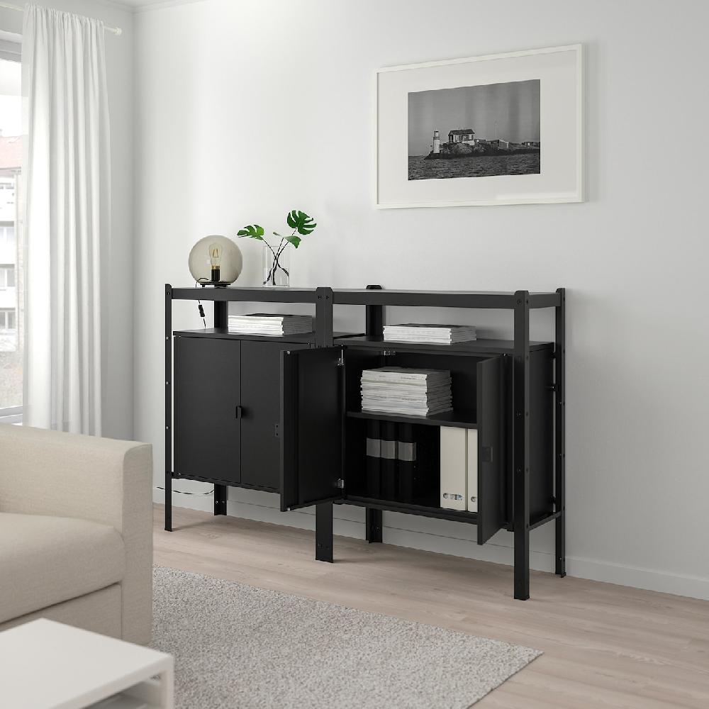 IKEA BROR Estante Con Armario Negro 170x40x110 Cm