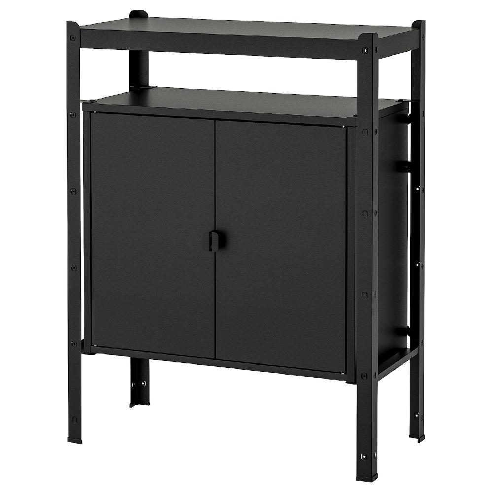 IKEA BROR Estante con armario negro 85x40x110 cm