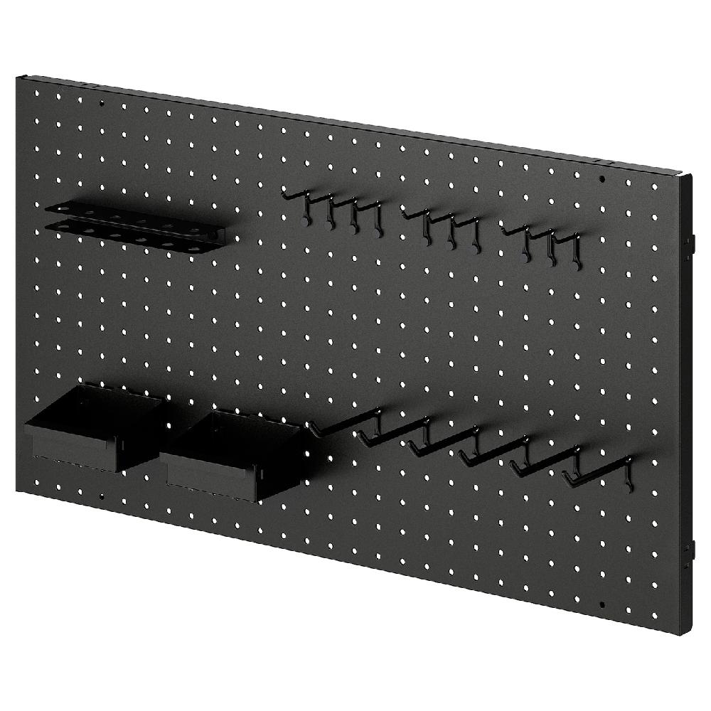 IKEA BROR Tablero perforado 20p negro