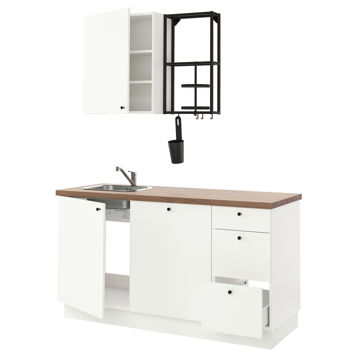 IKEA ENHET Cocina antracita/blanco 163x63.5x222 cm
