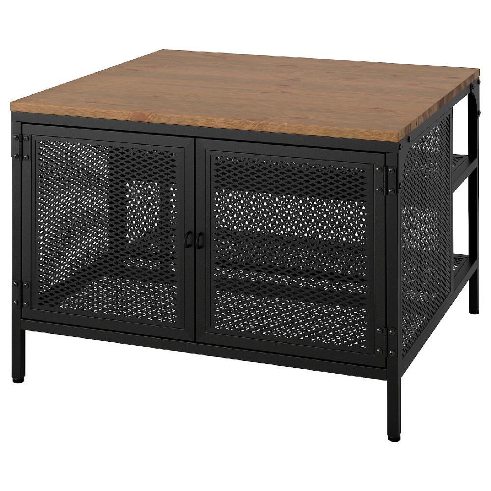 IKEA FJÄLLBO Mesa de almacenaje negro 68x68x48 cm