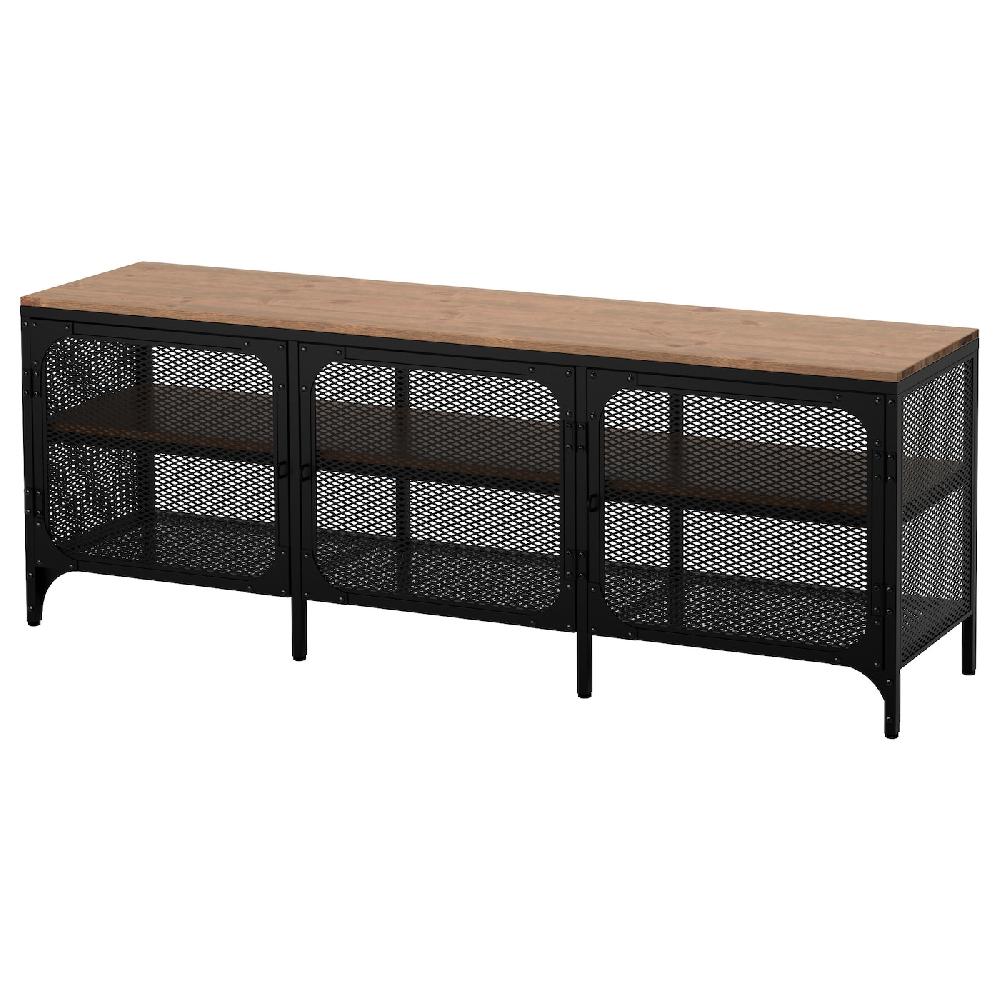 IKEA FJÄLLBO Mueble TV negro 150x36x54 cm