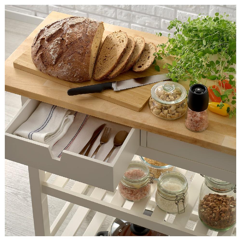 IKEA FÖRHÖJA Carrito Abedul/blanco 100x43 Cm