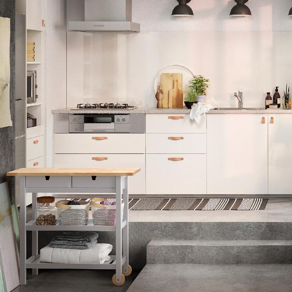 IKEA FÖRHÖJA Carrito Abedul/gris 100x43 Cm