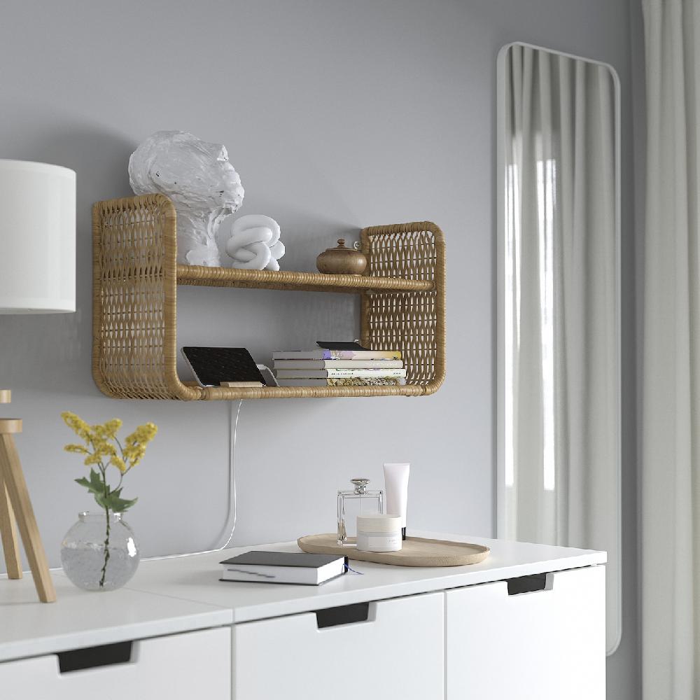 IKEA FRYKSÅS Estante De Pared Ratán 60x20 Cm