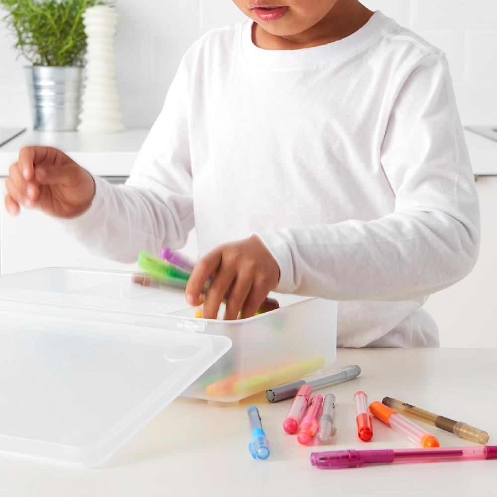 IKEA GLIS Caja Con Tapa Transparente 34x21 Cm