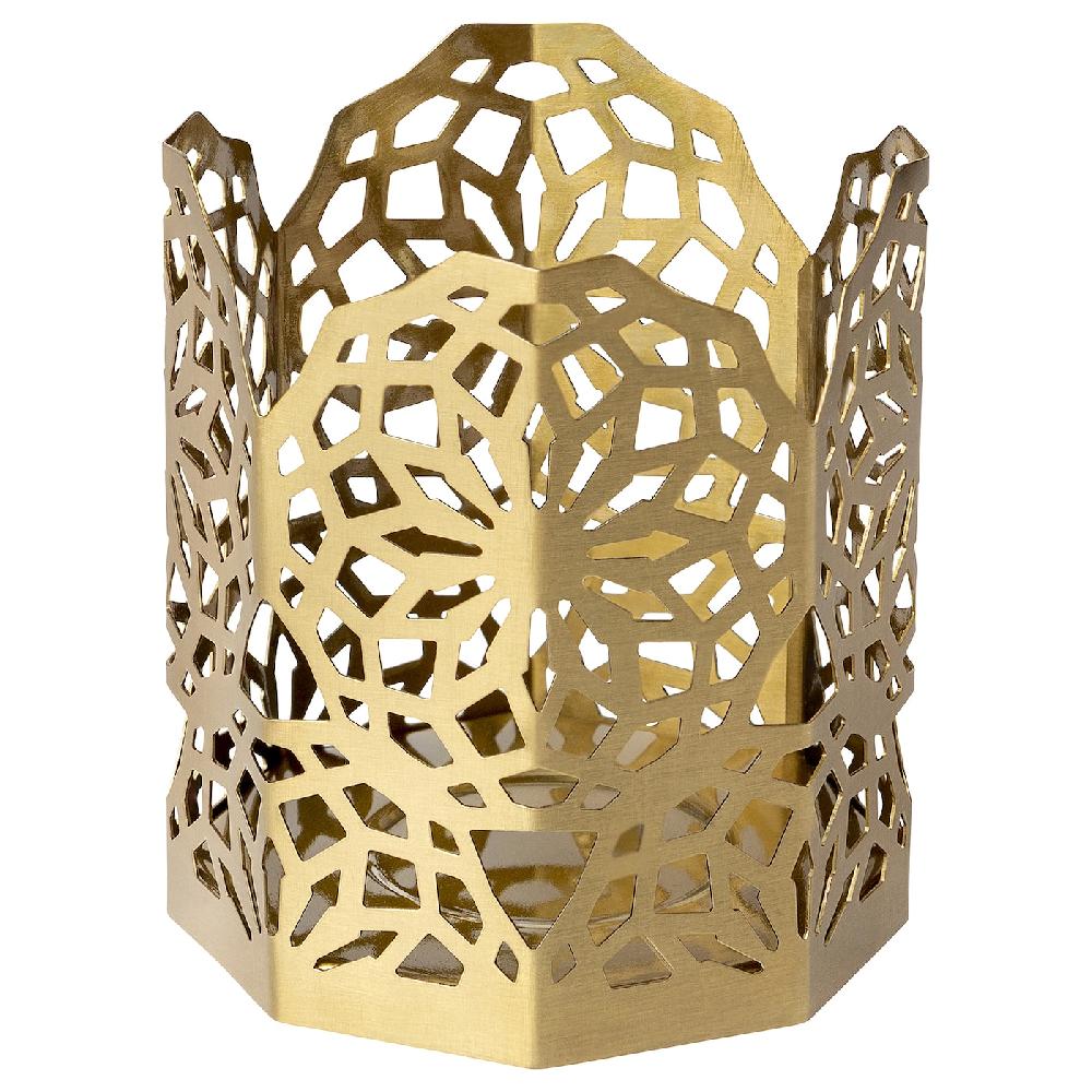 IKEA GOKVÄLLÅ Portavela dorado 8x8x9 cm