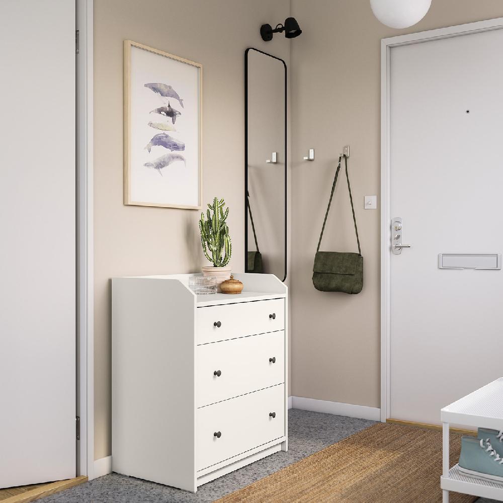 IKEA HAUGA Cómoda De 3 Cajones Blanco 70x84 Cm