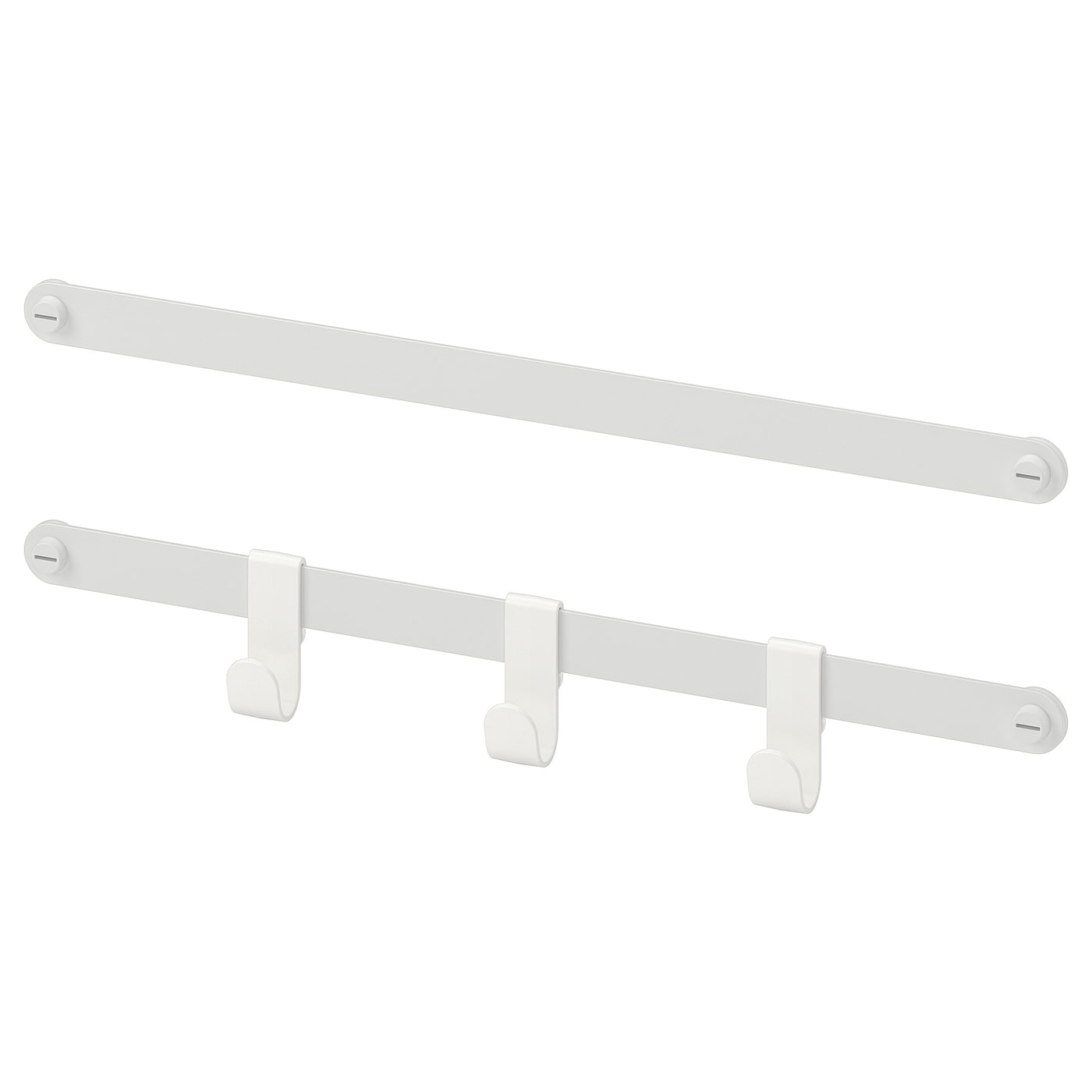IKEA HJÄLPA 2 rieles susp+3ganchos blanco 40 cm