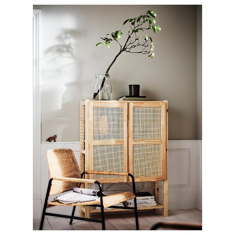 IKEA IVAR Estantería Con Puertas Pino 89x30x124 Cm