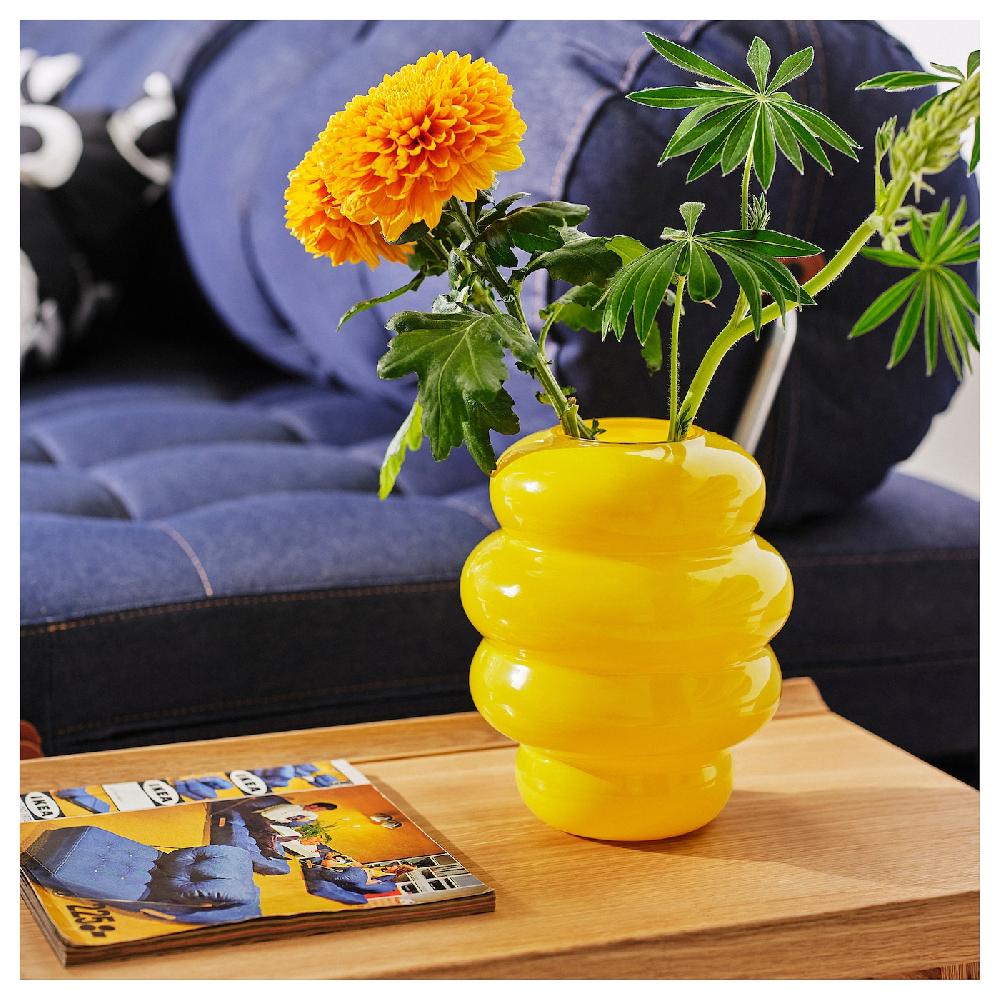 IKEA KÄLLARHALS Florero / Jarrón Amarillo 22 Cm