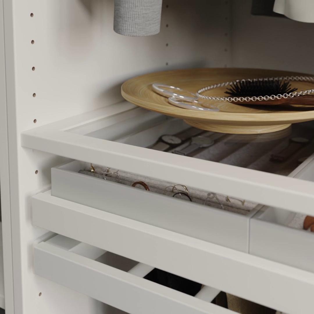 IKEA KOMPLEMENT Balda De Vidrio Blanco 100x58 Cm