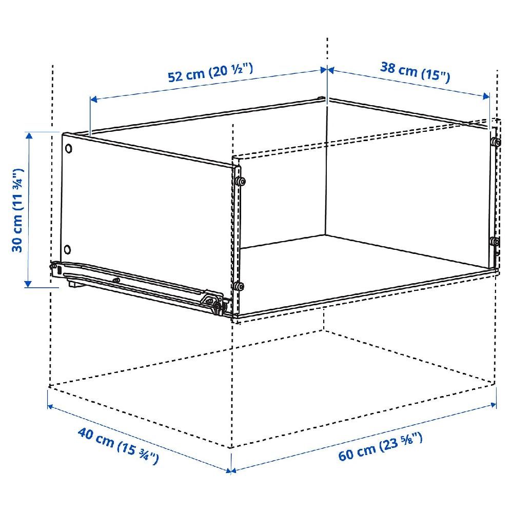 IKEA KONSTRUERA Cajón Sin Frente Blanco 30x40 Cm
