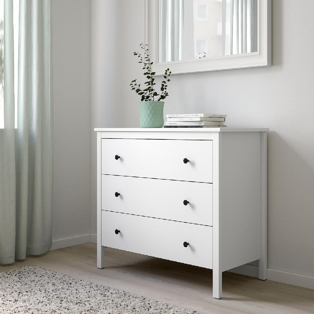 IKEA KOPPANG Cómoda De 3 Cajones Blanco 90x83 Cm