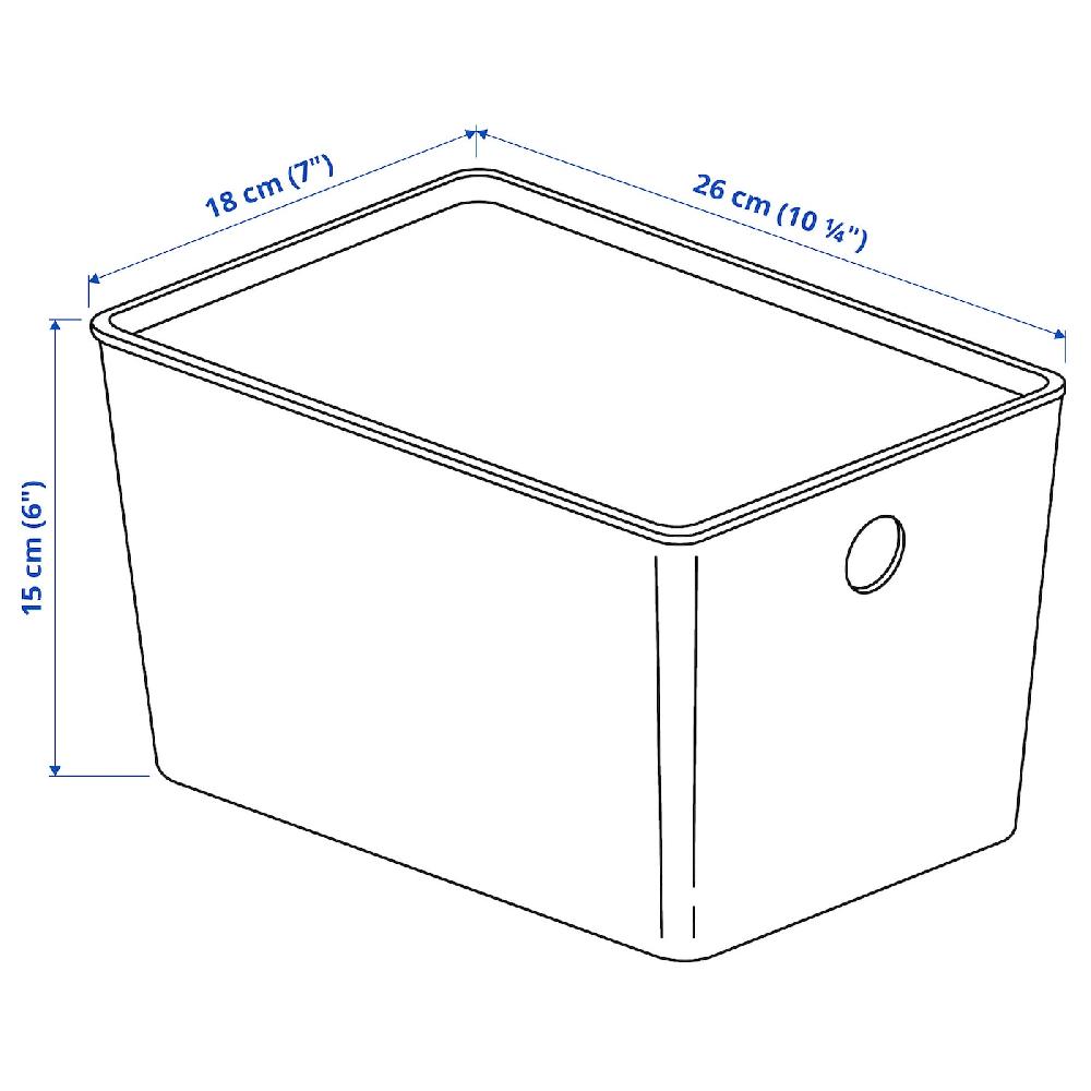 IKEA KUGGIS Caja Con Tapa Blanco 18x26x15 Cm