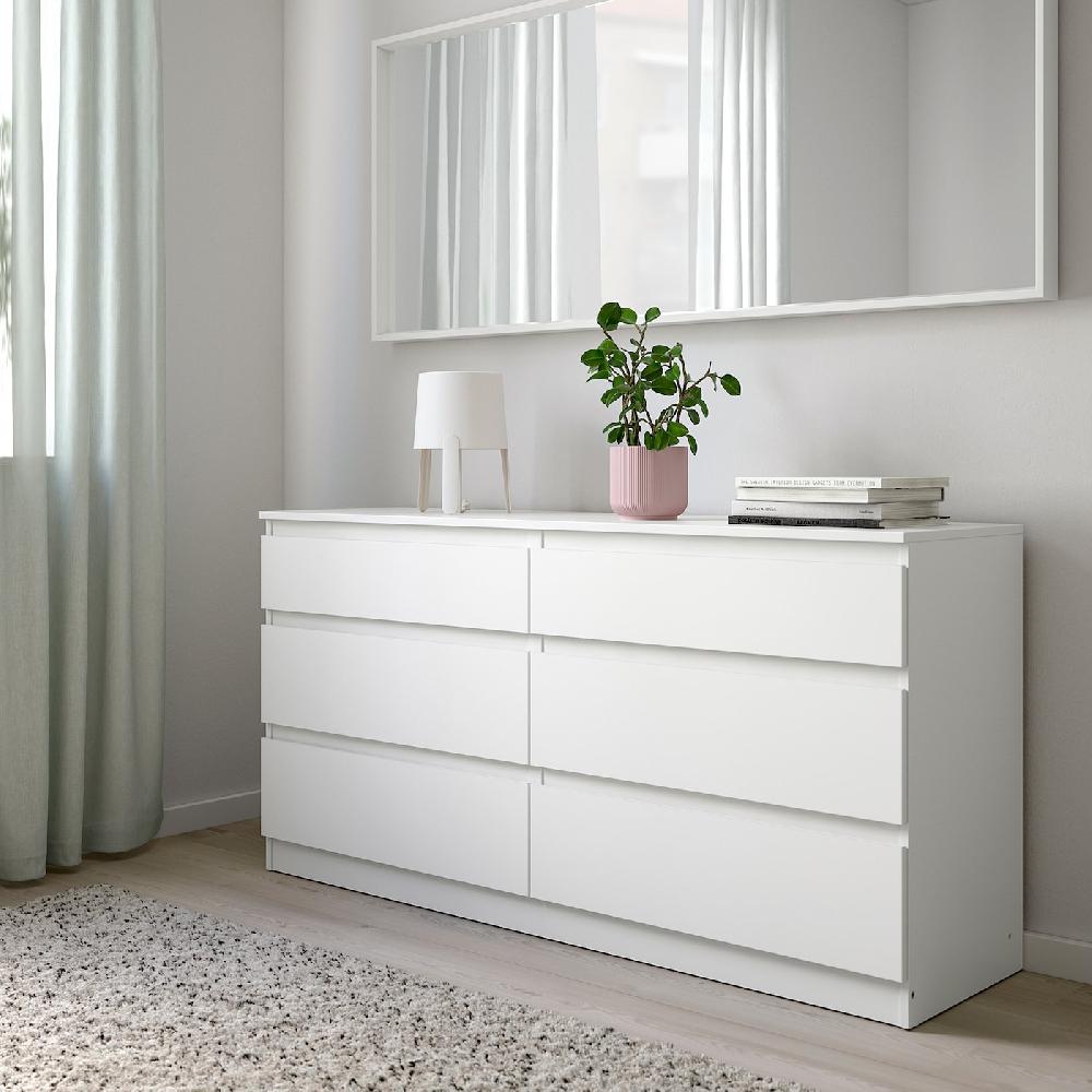 IKEA KULLEN Cómoda 6 Cajones Blanco 140x72 Cm