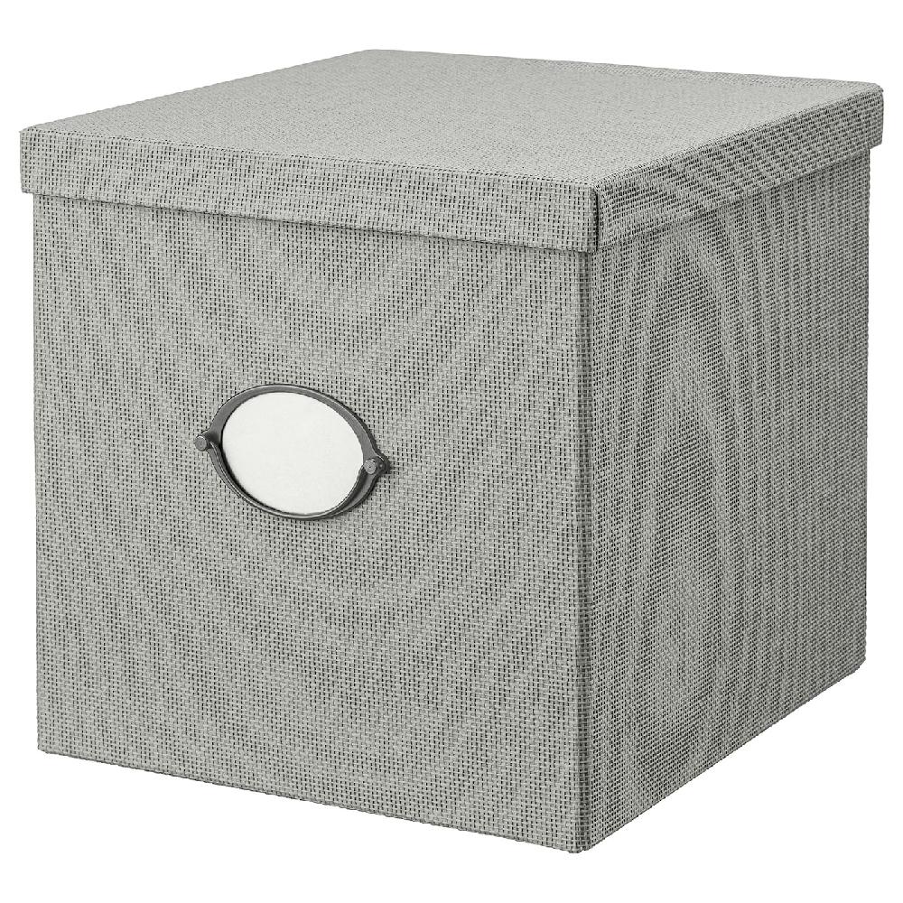 IKEA KVARNVIK Caja con tapa gris 32x35x32 cm