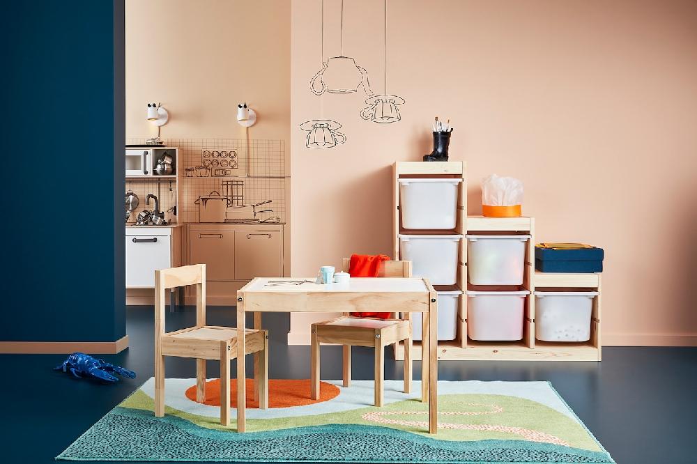 IKEA LÄTT Mesa Para Niños Con 2 Sillas Blanco/pino