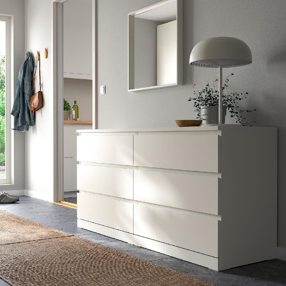 IKEA MALM Cómoda 6 Cajones Blanco 160x78 Cm