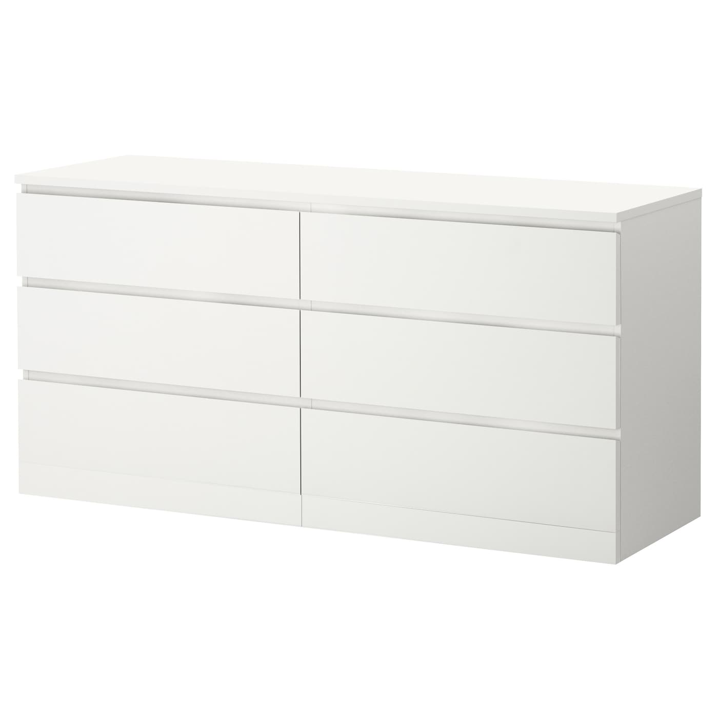 IKEA MALM Cómoda 6 cajones blanco 160x78 cm