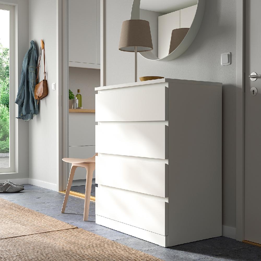 IKEA MALM Cómoda De 4 Cajones Blanco 80x100 Cm