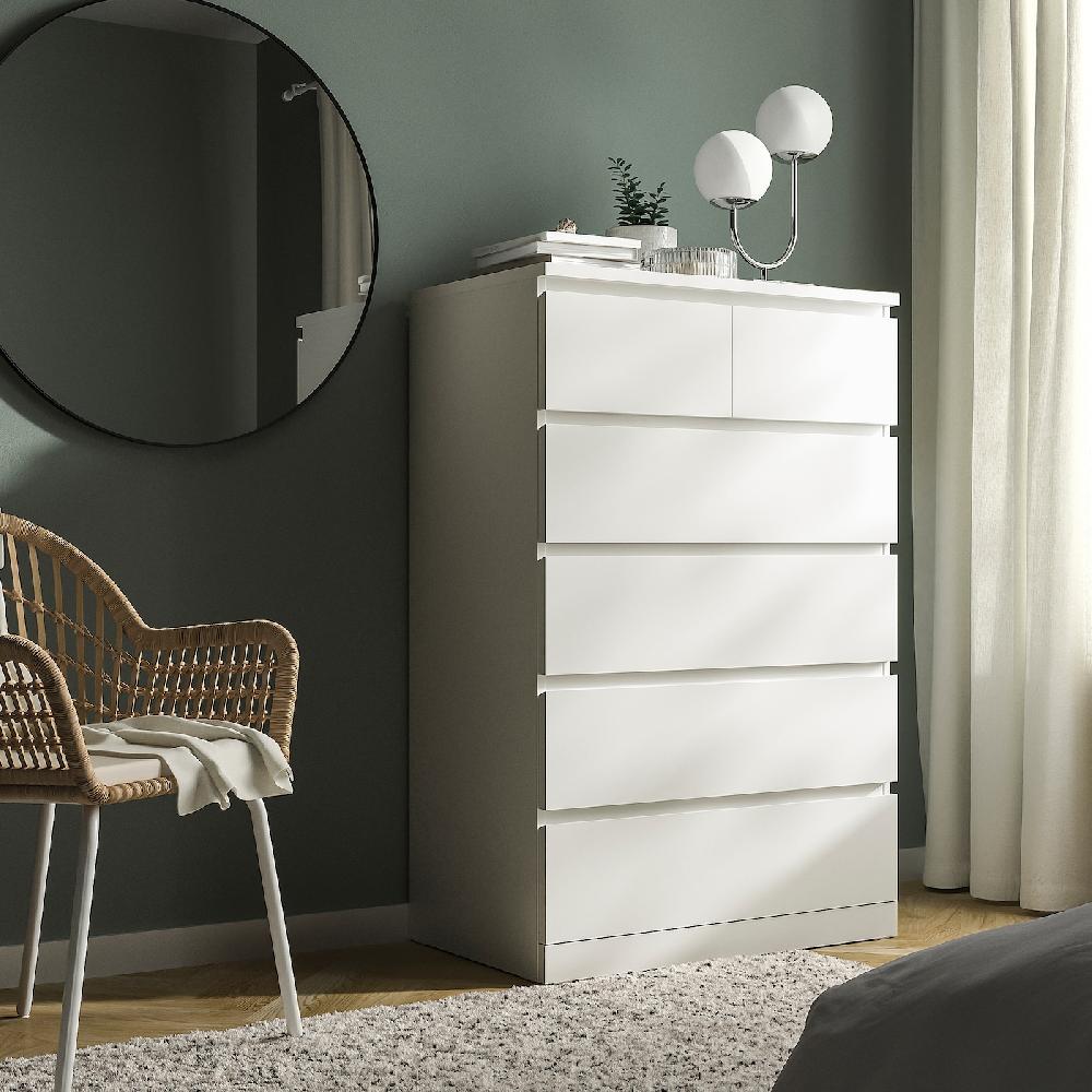 IKEA MALM Cómoda De 6 Cajones Blanco 80x123 Cm