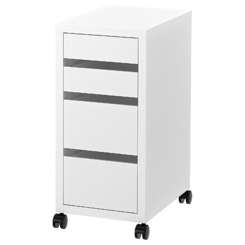 IKEA MICKE Cajonera con ruedas blanco 35x75 cm