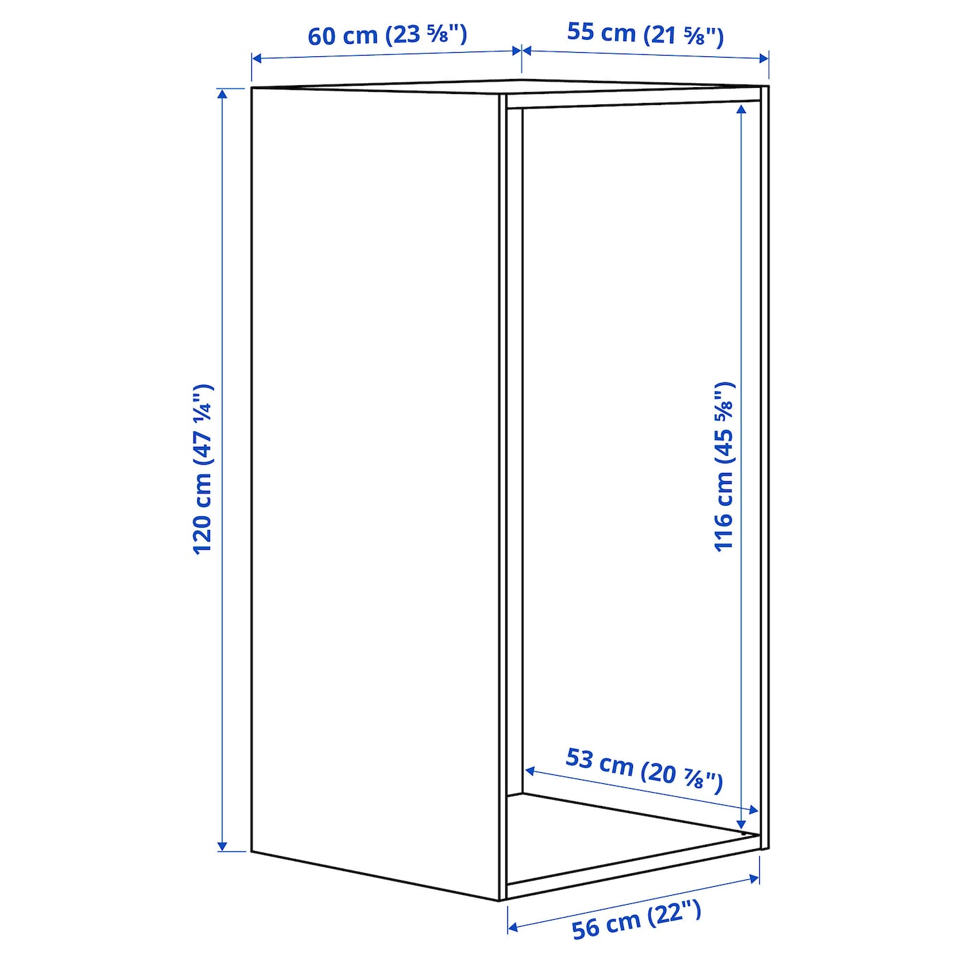 IKEA PLATSA Estructura Blanco 60x55x120 Cm