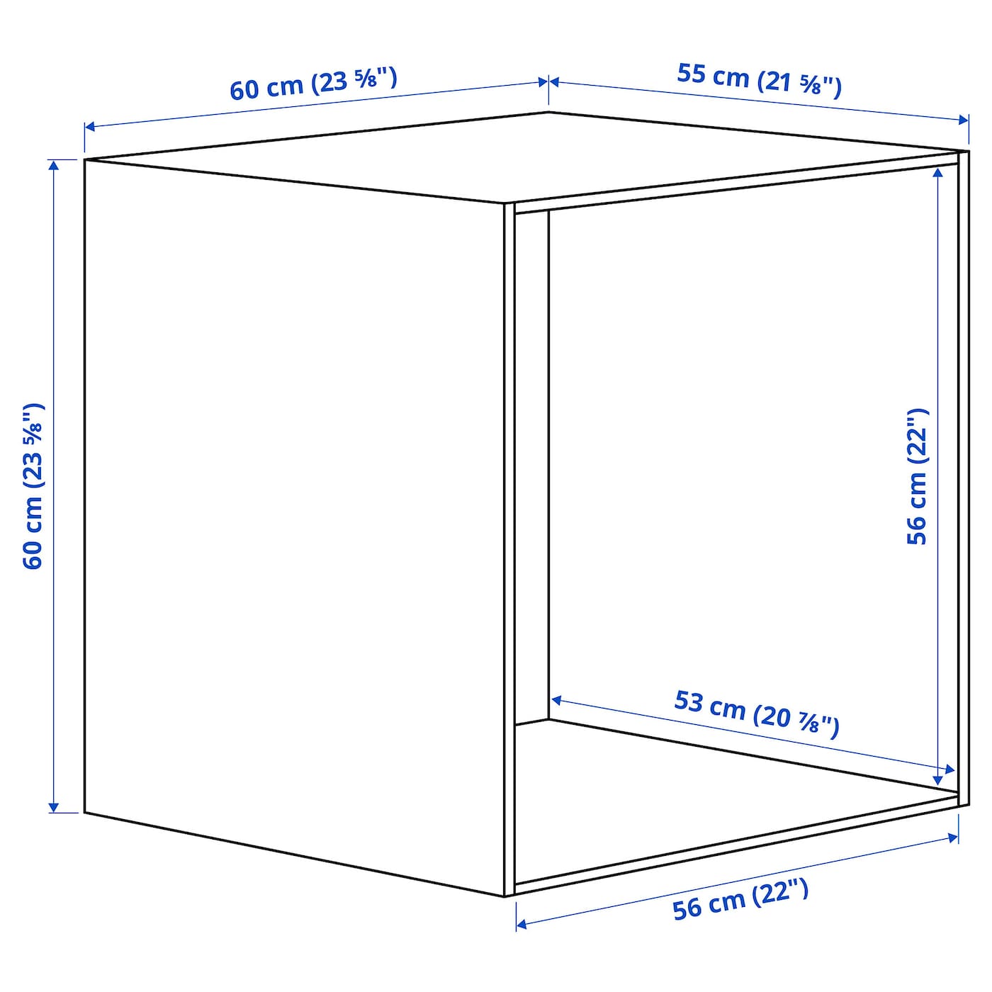 IKEA PLATSA Estructura Blanco 60x55x60 Cm