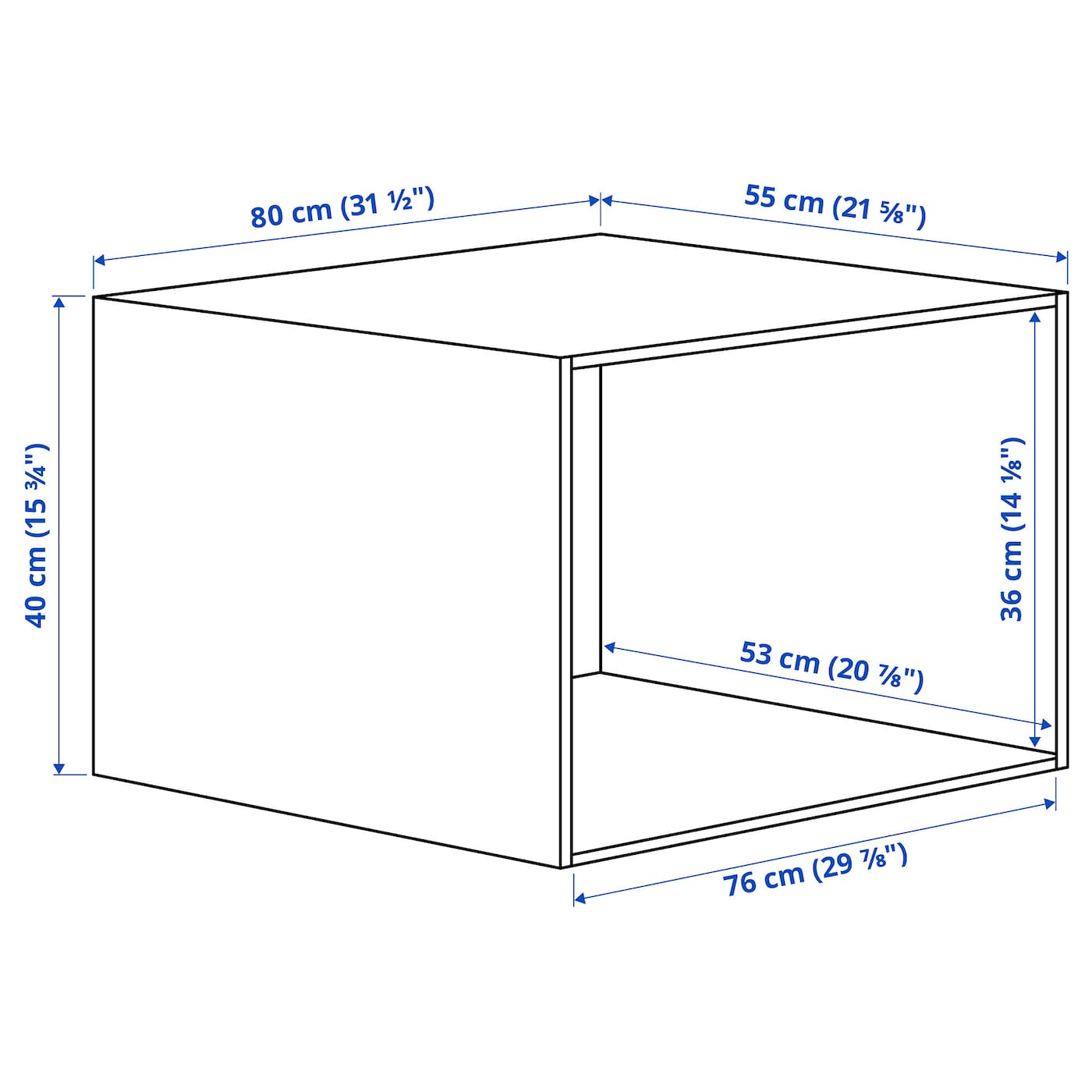 IKEA PLATSA Estructura Blanco 80x55x40 Cm